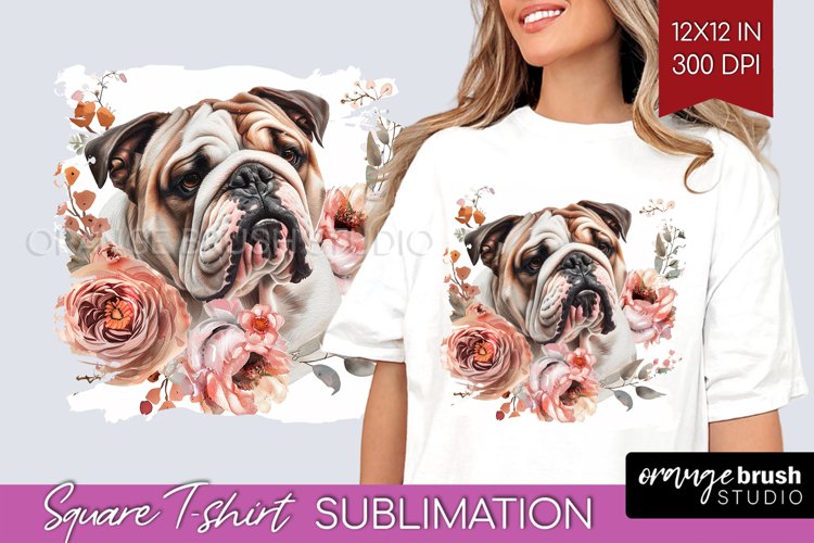 Floral Dog Square Tshirt Background - Flowers PNG