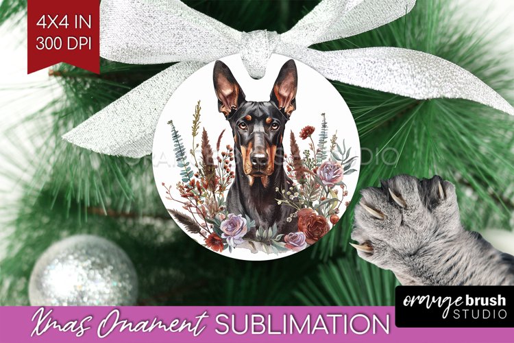Floral Dog Ornament PNG - Flowers PNG Sublimation