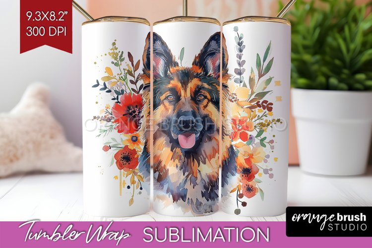 Floral Dog Tumbler Wrap - Flowers Tumbler PNG Sublimation