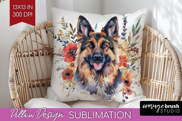 Floral Dog Pillow Sublimation - Flowers Pillow Cover PNG example image 1