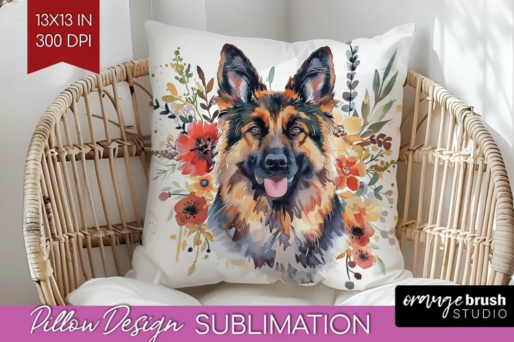 Floral Dog Pillow Sublimation - Flowers Pillow Cover PNG