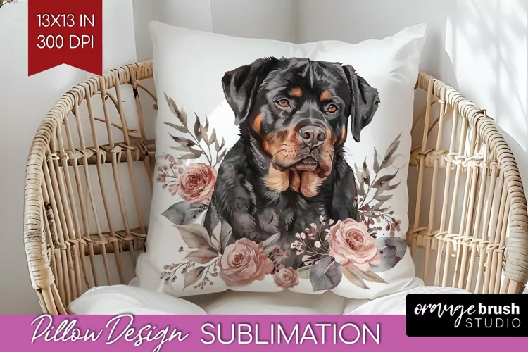 Floral Dog Pillow Sublimation - Flowers Pillow Cover PNG
