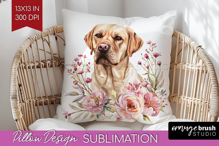 Floral Dog Pillow Sublimation - Flowers Pillow Cover PNG example image 1