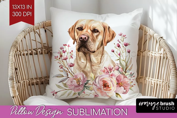 Floral Dog Pillow Sublimation - Flowers Pillow Cover PNG