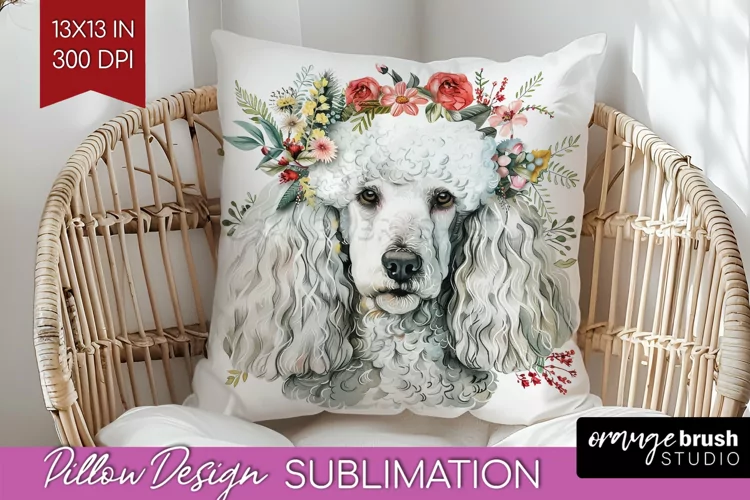 Floral Dog Pillow Sublimation - Flowers Pillow Cover PNG