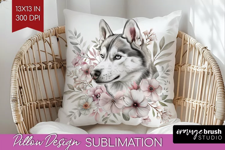 Floral Dog Pillow Sublimation - Flowers Pillow Cover PNG