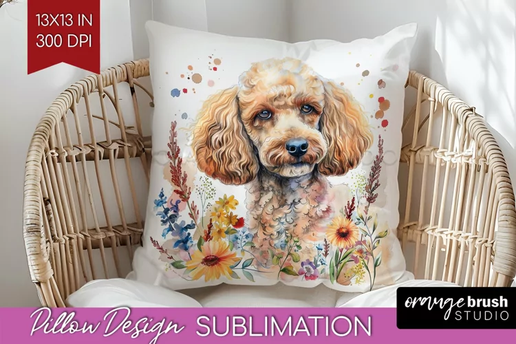 Floral Dog Pillow Sublimation - Flowers Pillow Cover PNG