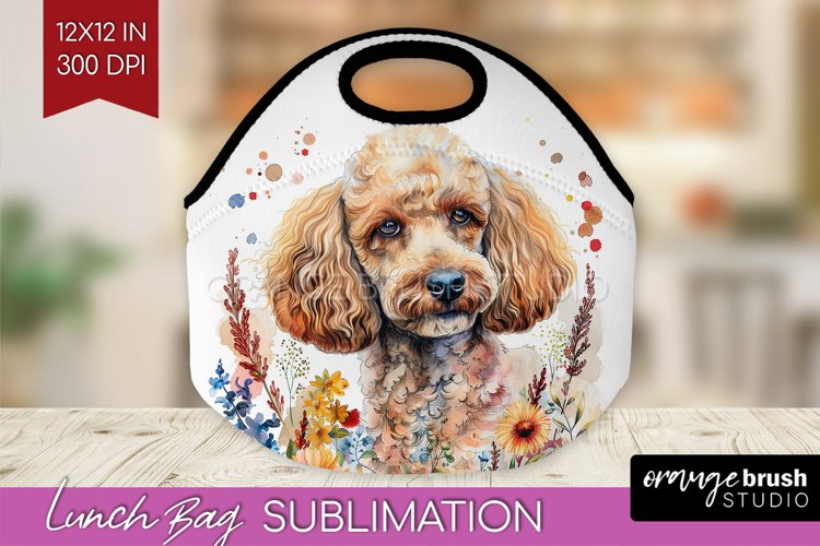 Floral Dog Lunch Bag - Flowers Lunch Bug PNG Sublimation example image 1
