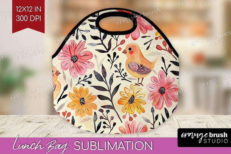 Floral Animals Lunch Bag - Farm Animals Lunch Bug PNG