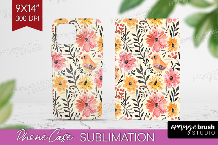 Floral Animals Phone Case PNG - Farm Animals Case PNG