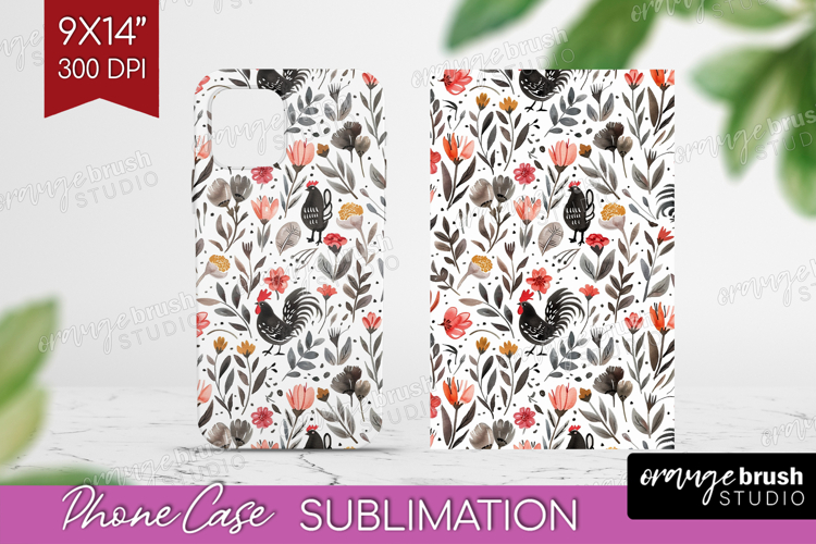 Floral Animals Phone Case PNG - Farm Animals Case PNG