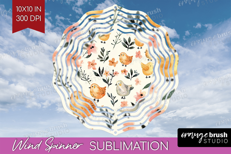 Floral Animals Wind Spinner Sublimation PNG - Farm Animals