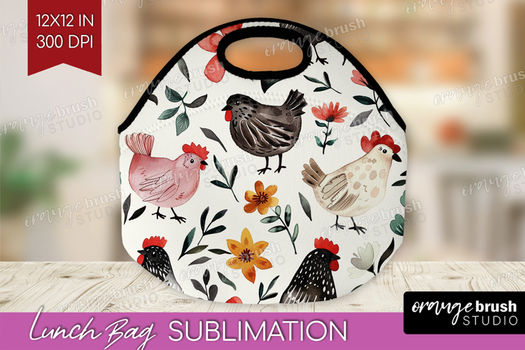 Floral Animals Lunch Bag - Farm Animals Lunch Bug PNG