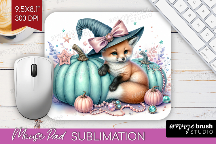 Fox Halloween Mouse Pad Sublimation Coquette Mousepad PNG