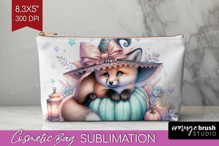 Fox Halloween Cosmetic Bag Coquette Makeup Bag PNG