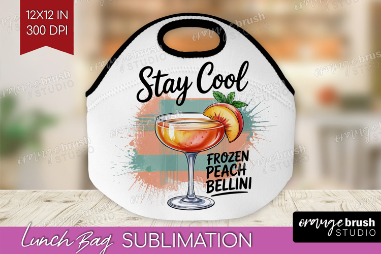 Frozen Peach Bellini Cocktail Lunch Bag Summer Drink Lunch