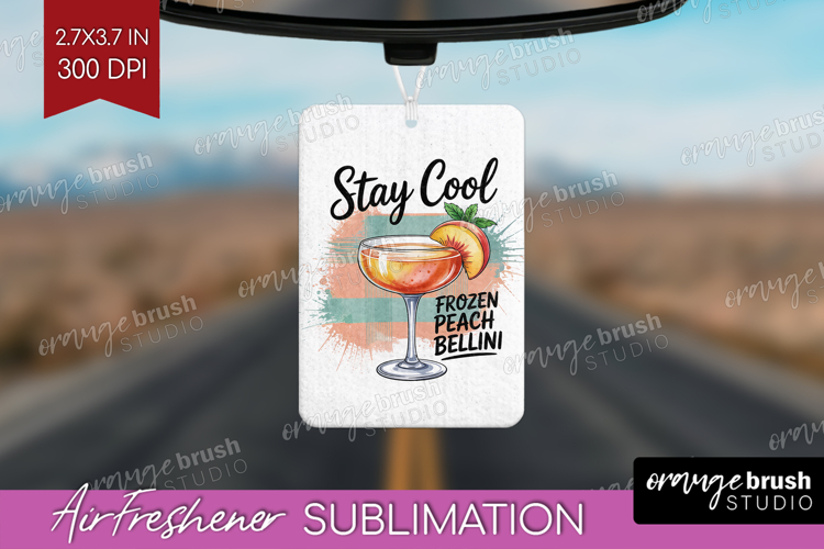 Frozen Peach Bellini Cocktail Air Freshener PNG Summer Drink