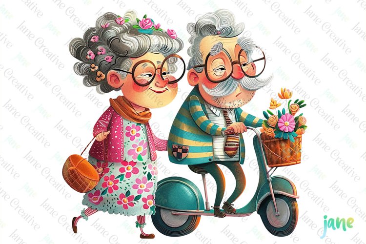Funny Cartoon Grandparent Sublimation