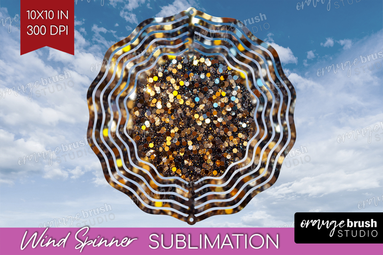 Glitter Texture Wind Spinner Sublimation PNG - Sparkle Round