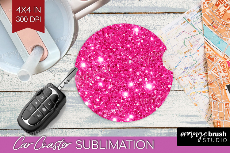Glitter Texture Car Coaster - Sparkle Glitter Coaster PNG