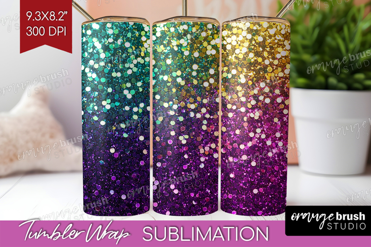 Glitter Texture Tumbler Wrap - Sparkle Glitter Tumbler PNG