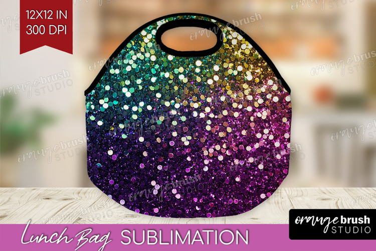 Glitter Texture Lunch Bag - Sparkle Glitter Lunch Bug PNG