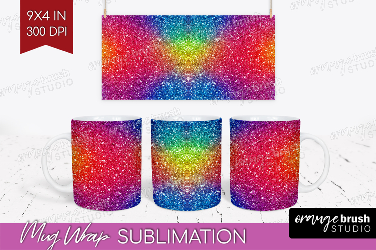 Glitter Texture Mug Wrap - Sparkle Glitter Mug PNG