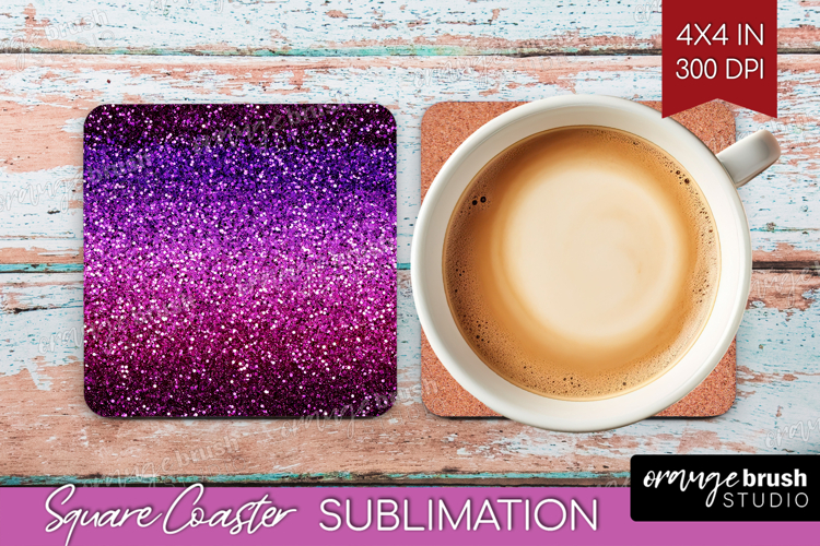 Glitter Texture Square Coaster - Sparkle Glitter Coaster PNG