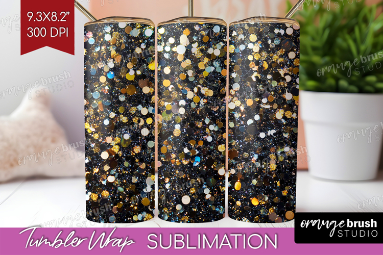 Glitter Texture Tumbler Wrap - Sparkle Glitter Tumbler PNG