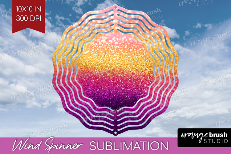 Glitter Texture Wind Spinner Sublimation PNG - Sparkle Round