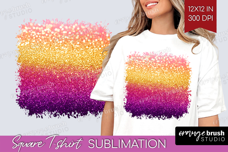 Glitter Texture Square Tshirt Background - Sparkle Glitter