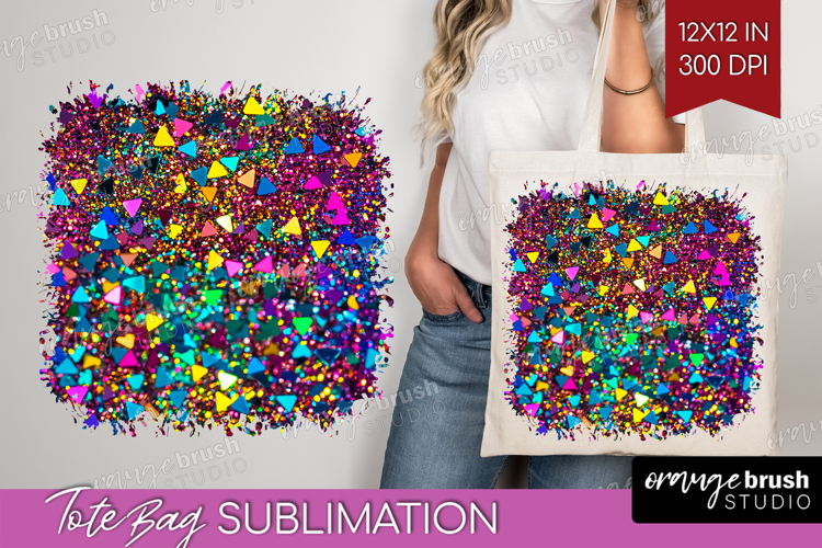 Glitter Texture Tote Bag - Sparkle Glitter Tote Bag PNG