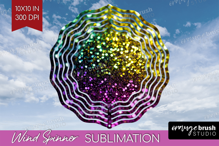 Glitter Texture Wind Spinner Sublimation PNG - Sparkle Round
