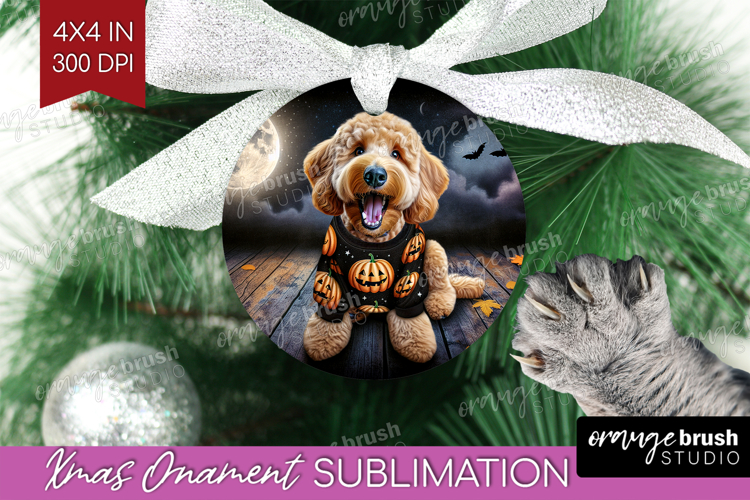 Goldendoodle Dog Ornament PNG Halloween PNG Sublimation