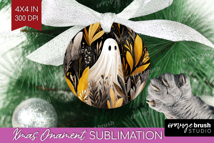 Cute Ghost Ornament PNG - Spooky Halloween PNG Sublimation