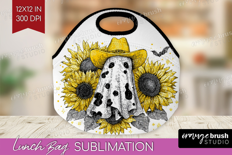 Cute Ghost Lunch Bag - Spooky Halloween Lunch Bug PNG