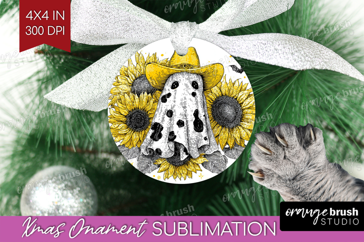 Cute Ghost Ornament PNG - Spooky Halloween PNG Sublimation