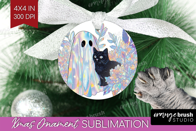 Cute Ghost Ornament PNG - Spooky Halloween PNG Sublimation