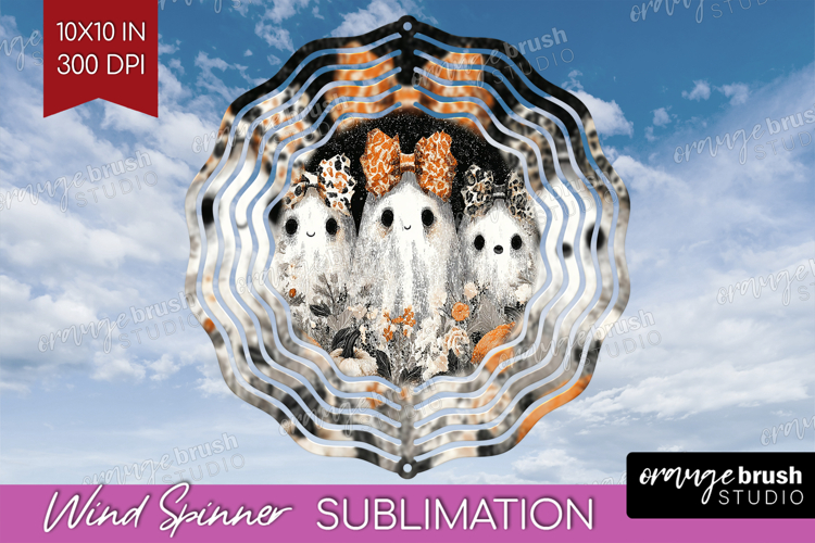 Cute Ghost Wind Spinner Sublimation PNG - Spooky Halloween