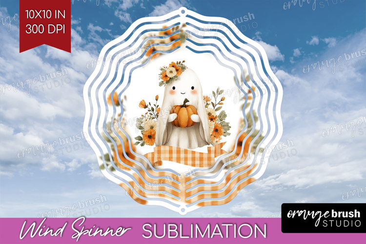 Cute Ghost Wind Spinner Sublimation PNG - Spooky Halloween