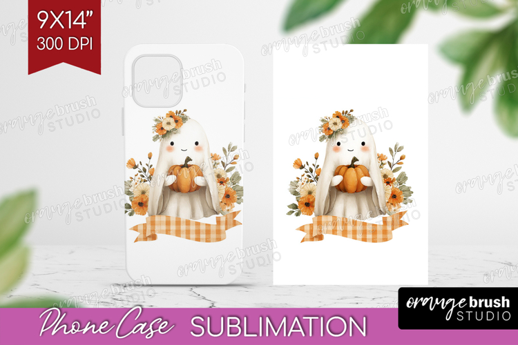 Cute Ghost Phone Case PNG - Spooky Halloween Case PNG