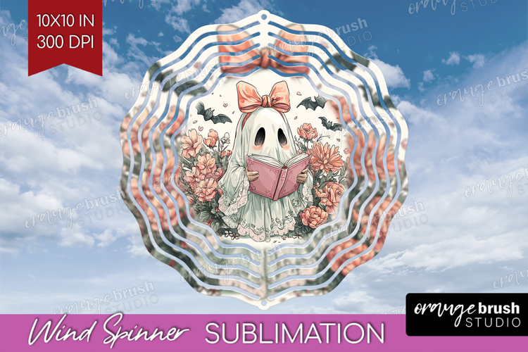 Cute Ghost Wind Spinner Sublimation PNG - Spooky Halloween
