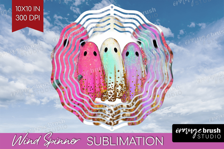 Cute Ghost Wind Spinner Sublimation PNG - Spooky Halloween