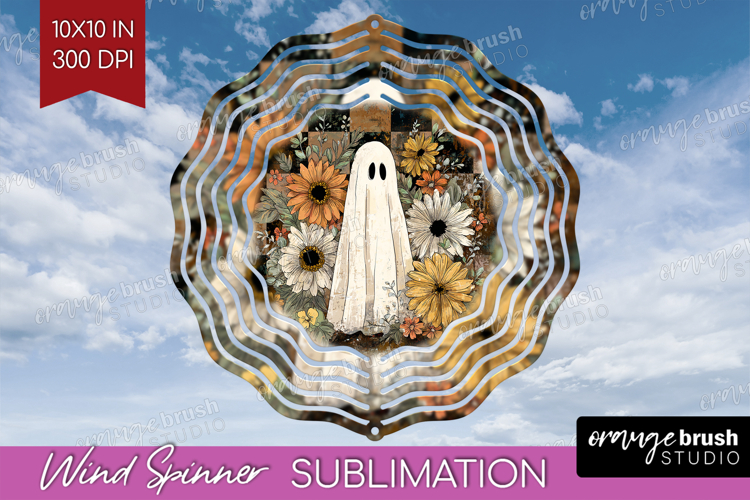 Cute Ghost Wind Spinner Sublimation PNG - Spooky Halloween