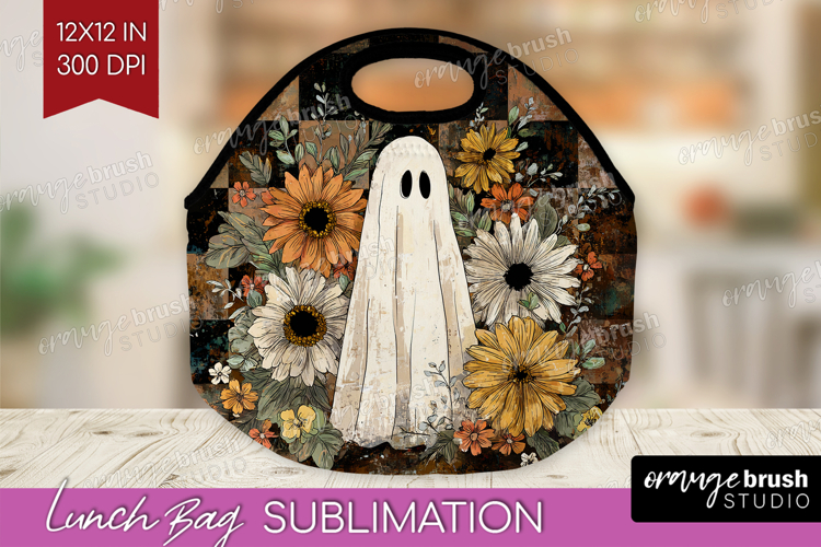 Cute Ghost Lunch Bag - Spooky Halloween Lunch Bug PNG example image 1
