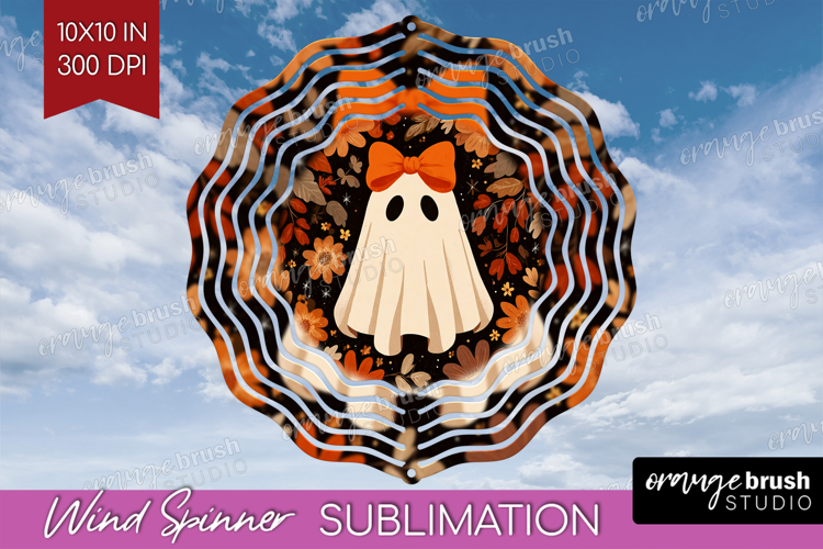 Cute Ghost Wind Spinner Sublimation PNG - Spooky Halloween
