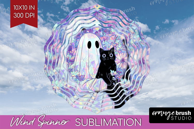 Cute Ghost Wind Spinner Sublimation PNG - Spooky Halloween