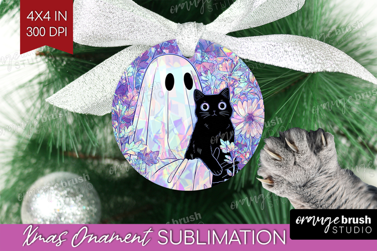 Cute Ghost Ornament PNG - Spooky Halloween PNG Sublimation