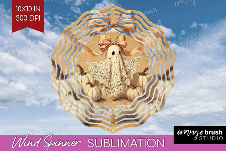 Cute Ghost Wind Spinner Sublimation PNG - Spooky Halloween