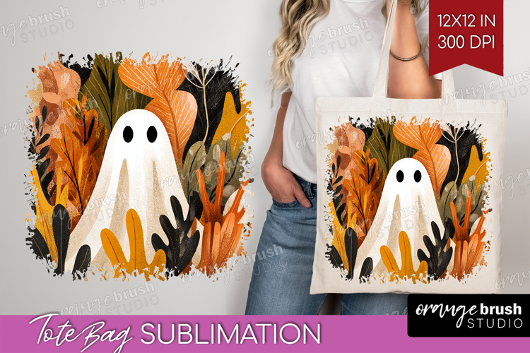 Cute Ghost Tote Bag - Spooky Halloween Tote Bag PNG